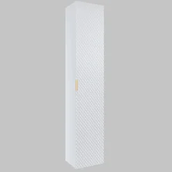Mobile bagno sospeso 61cm con colonna bianco frontali decorati Konny