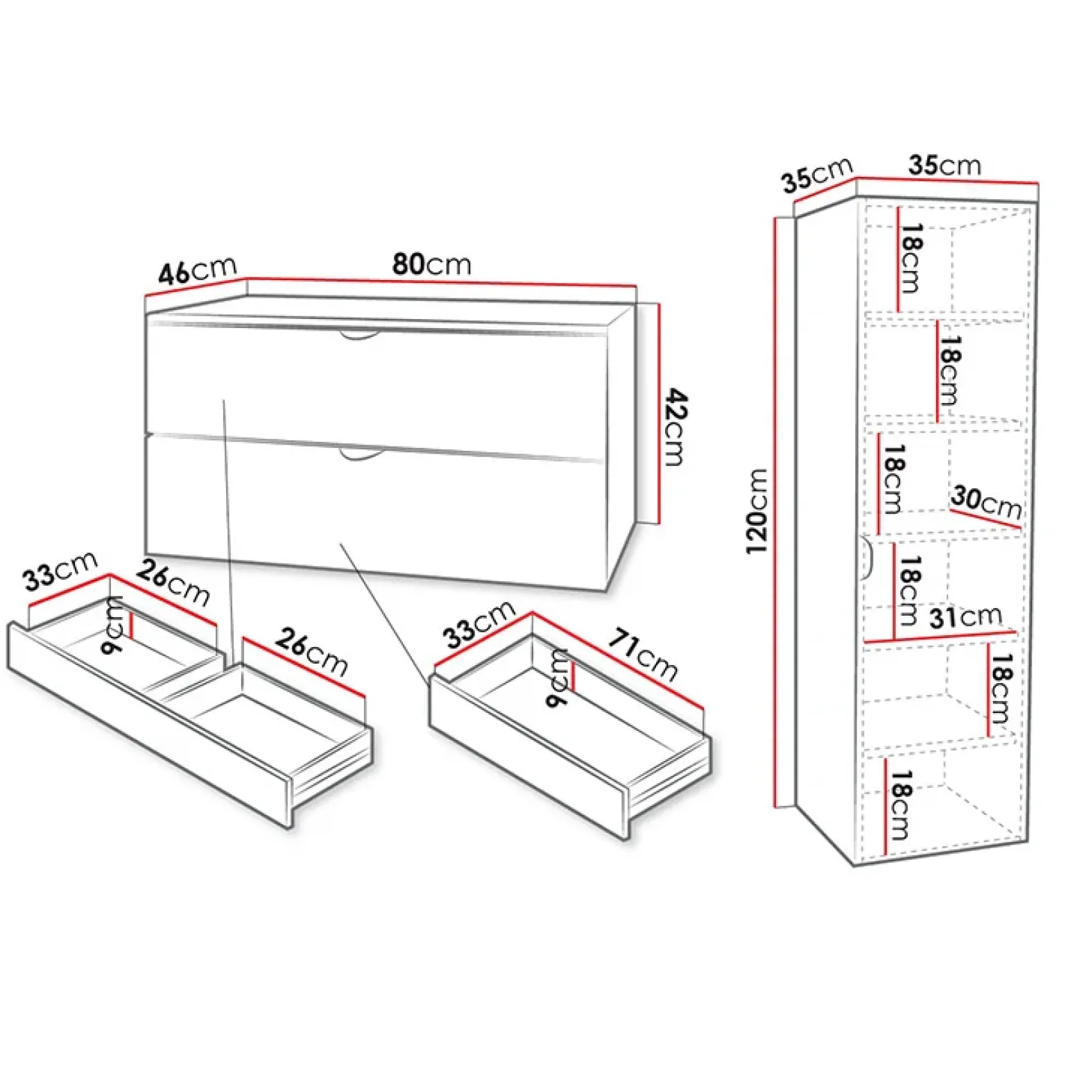 Mobile bagno sospeso 80cm con colonna bianco Hakone 2