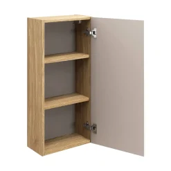 Mobile bagno sospeso 120cm con 2 lavabi, colonna, pensile e base sospesa beige rovere Swim