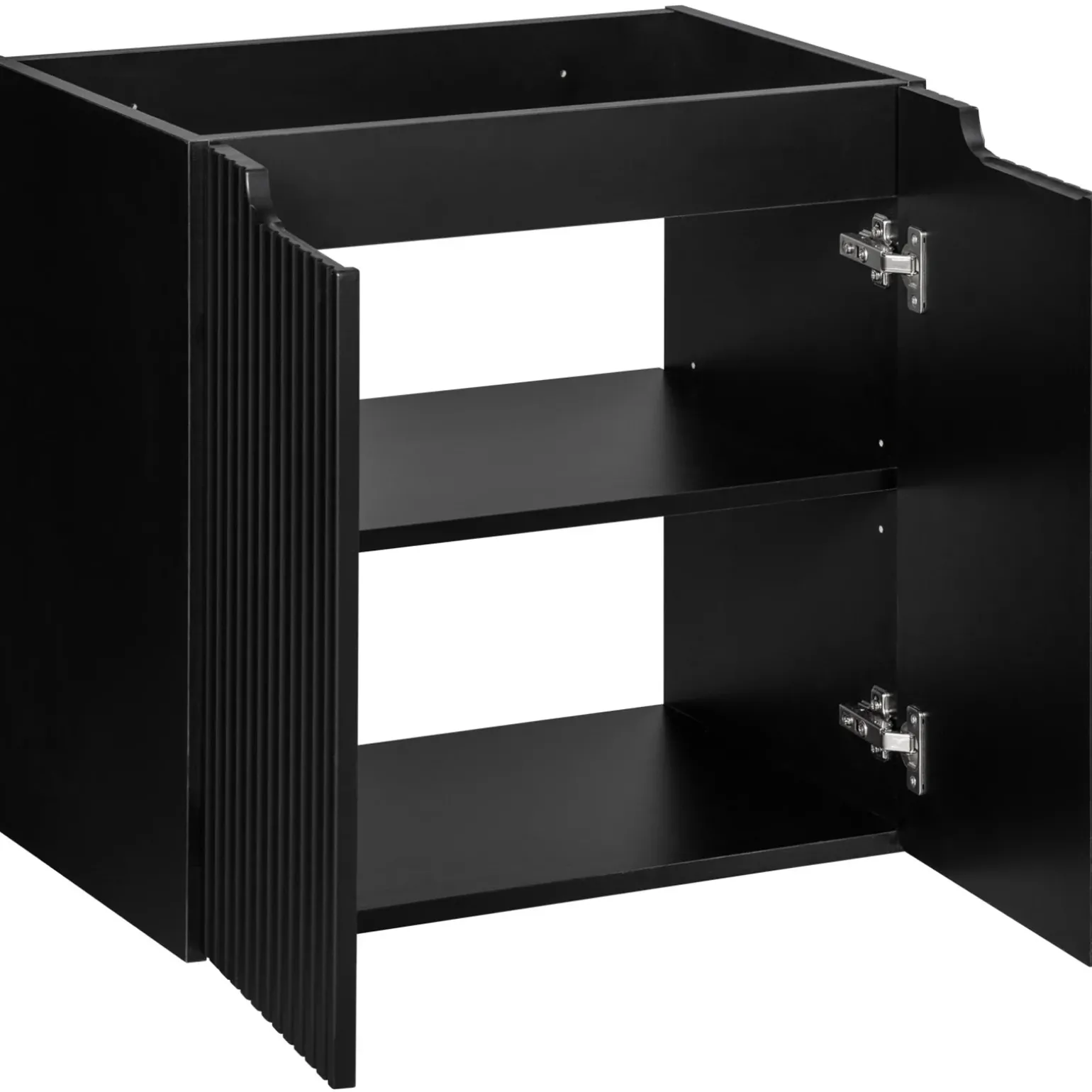 Mobile bagno sospeso 60cm cannettato 2 ante nero rovere Cleany