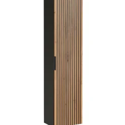 Mobile bagno sospeso 120cm cm con 2 lavabi da incasso, 2 specchi e colonna quercia antracite Limpid