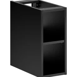 Mobile bagno sospeso 140cm con 2 lavabi, specchio e colonna nero Serif