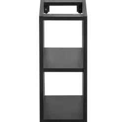 Mobile bagno sospeso 140cm con 2 lavabi, specchio e colonna nero Serif