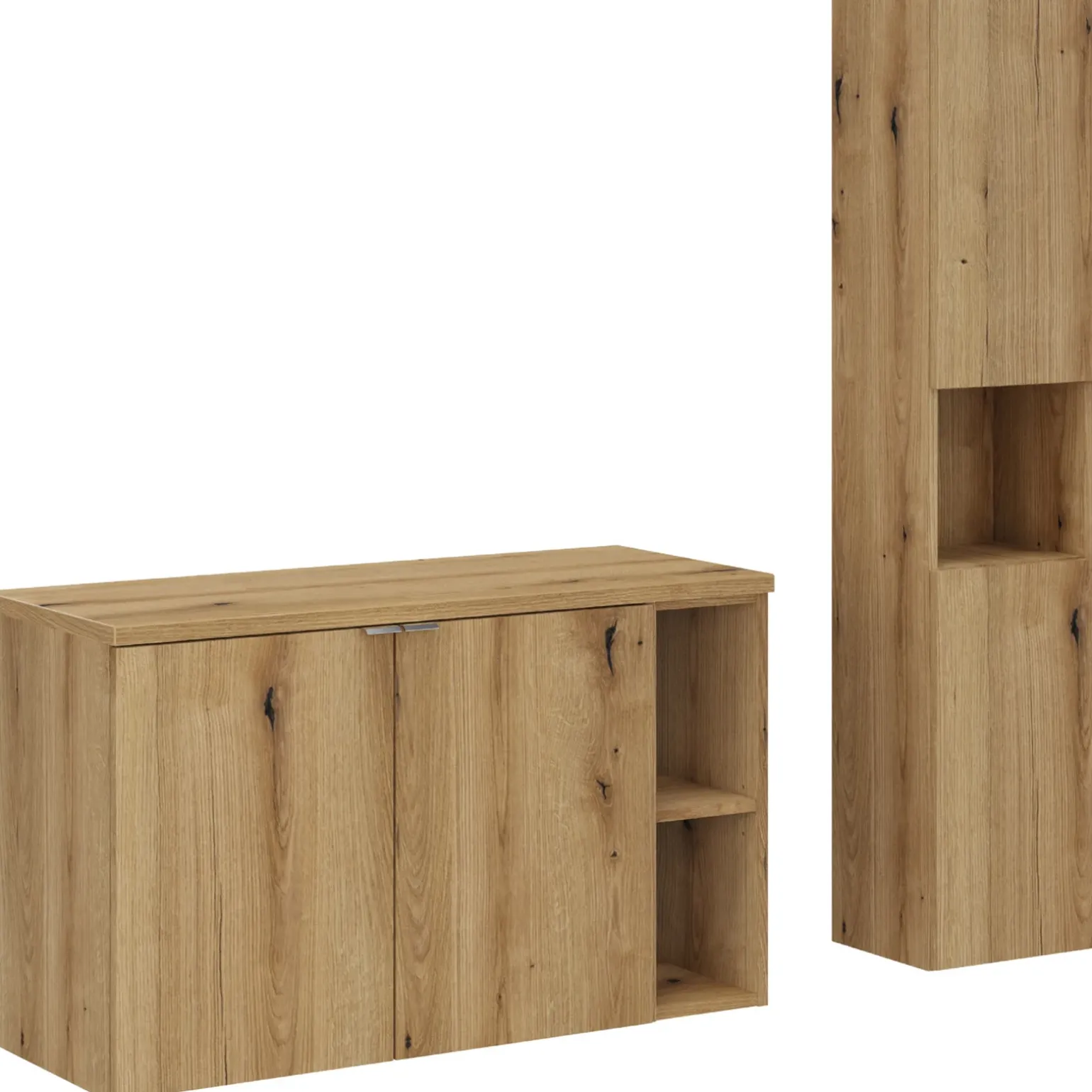 Mobile bagno sospeso 80cm con colonna rovere Rovery