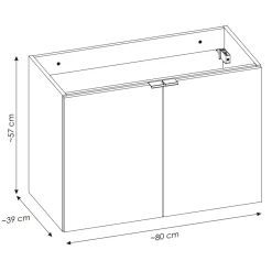 Mobile bagno sospeso 80cm con colonna rovere Rovery