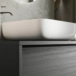 Mobile bagno sospeso 92cm con lavabo nero frassinato Absolut