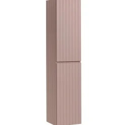 Mobile bagno sospeso 160cm cannettato con 2 lavabi, colonna e specchio rosa Autentic