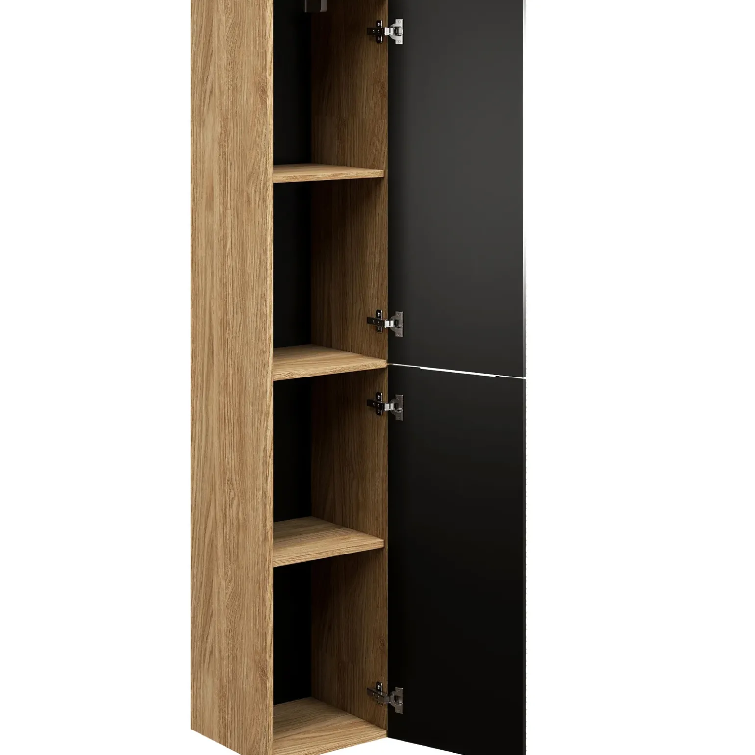 Mobile bagno sospeso 100cm con lavabo e colonna nero rovere Swim
