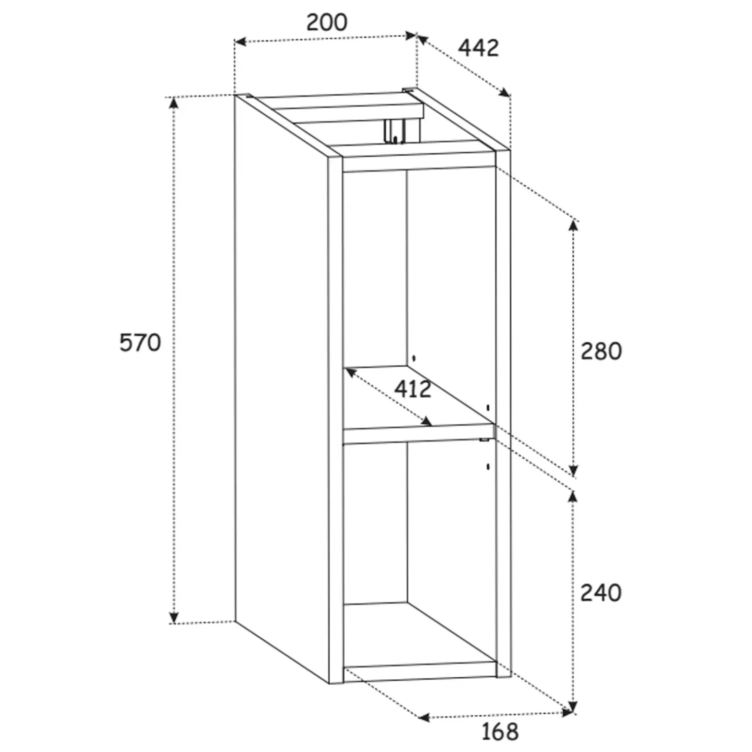 Mobile bagno sospeso 80cm cannettato 2 cassetti e vani nero rovere Cleany