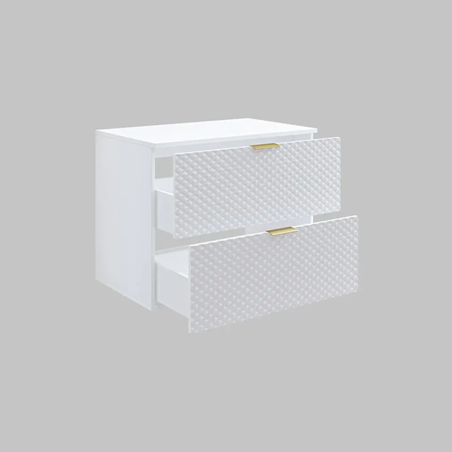 Mobile bagno sospeso 80cm con colonna bianco frontali decorati Konny