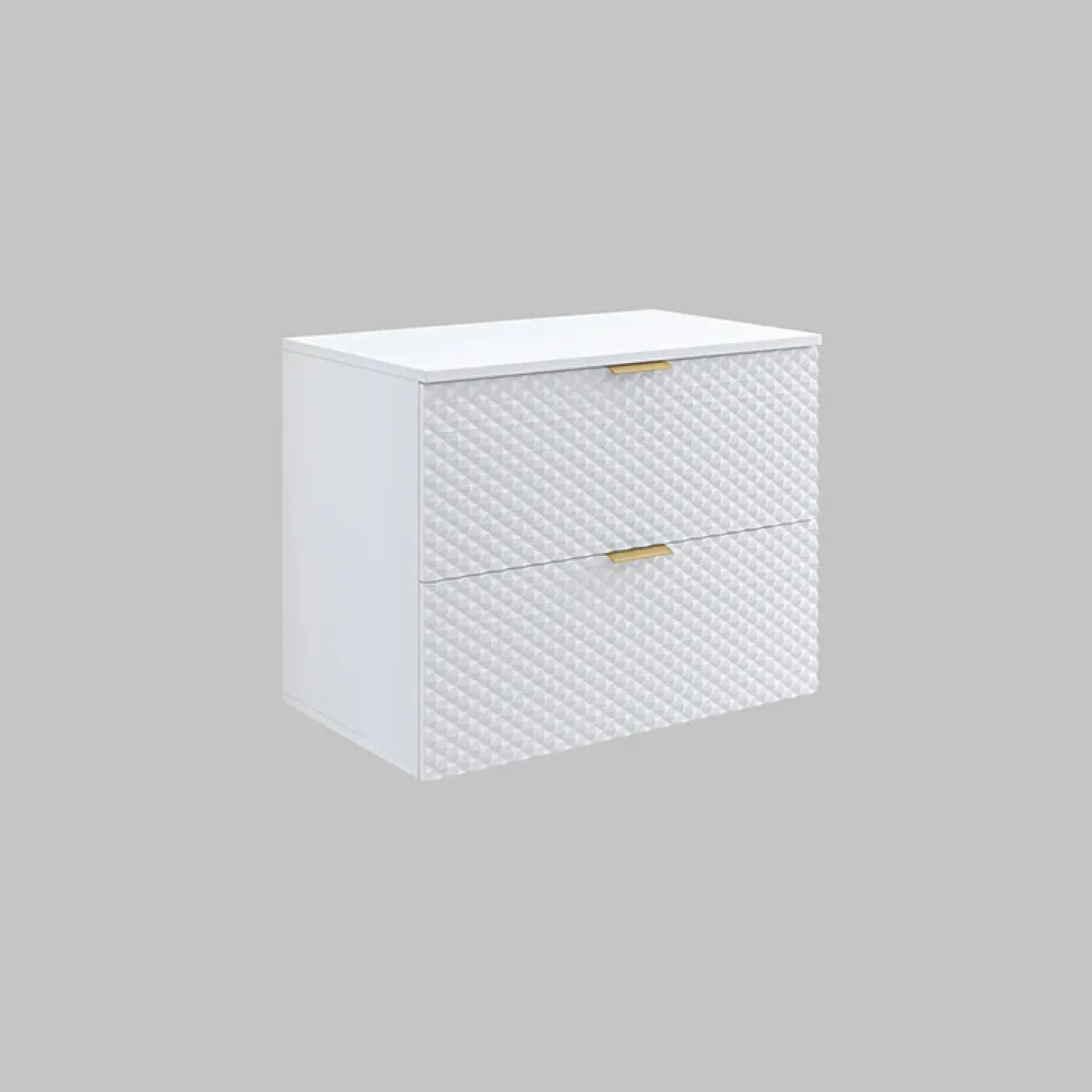 Mobile bagno sospeso 80cm con colonna bianco frontali decorati Konny