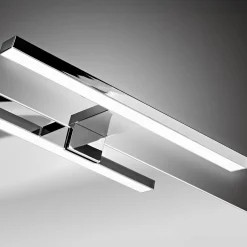Mobile bagno sospeso 60cm cannettato con lavabo da incasso, colonna e specchio bianco Autentic