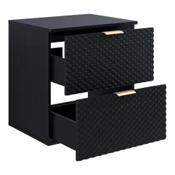 Mobile bagno sospeso 61cm con colonna nero frontali decorati Konny