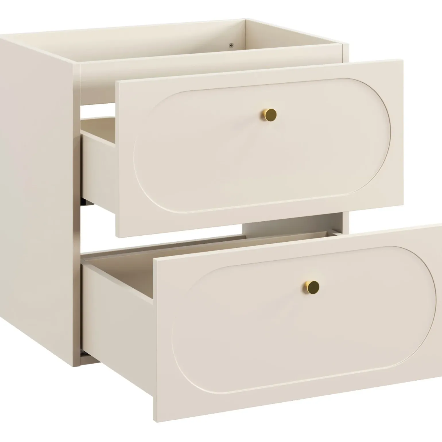 Mobile bagno sospeso 120cm fresato 4 cassetti beige Sand