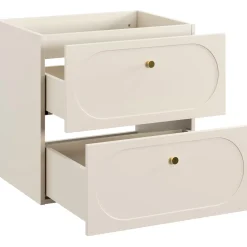 Mobile bagno sospeso fresato 120cm con lavabo 4 cassetti beige Sand