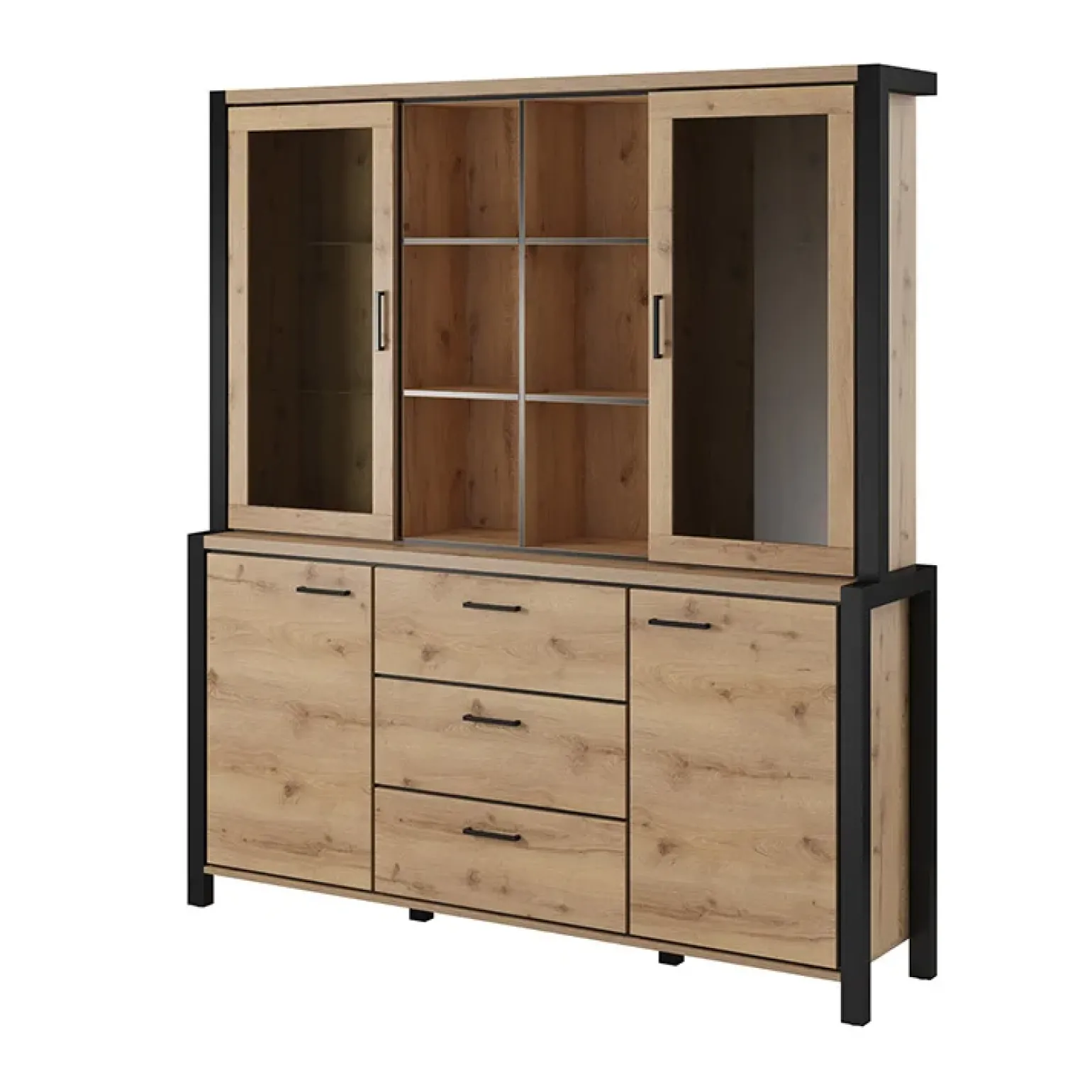 Mobile credenza alta 180x200h cm quercia nero opaco Neive