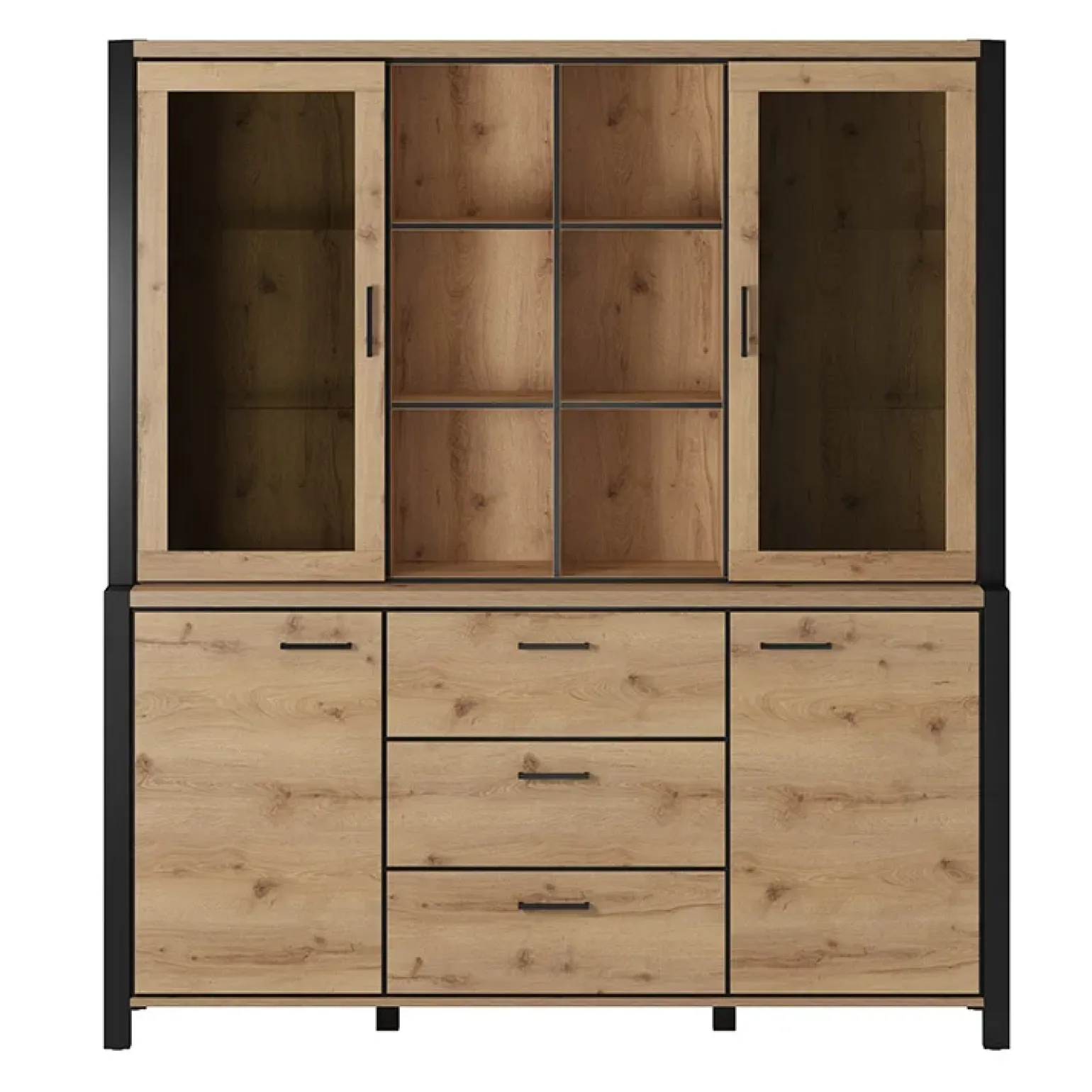 Mobile credenza alta 180x200h cm quercia nero opaco Neive