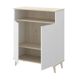 Mobile cucina 80x102h cm 2 ante bianco opaco rovere naturale Penny
