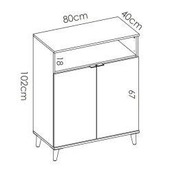 Mobile cucina 80x102h cm 2 ante bianco opaco rovere naturale Penny