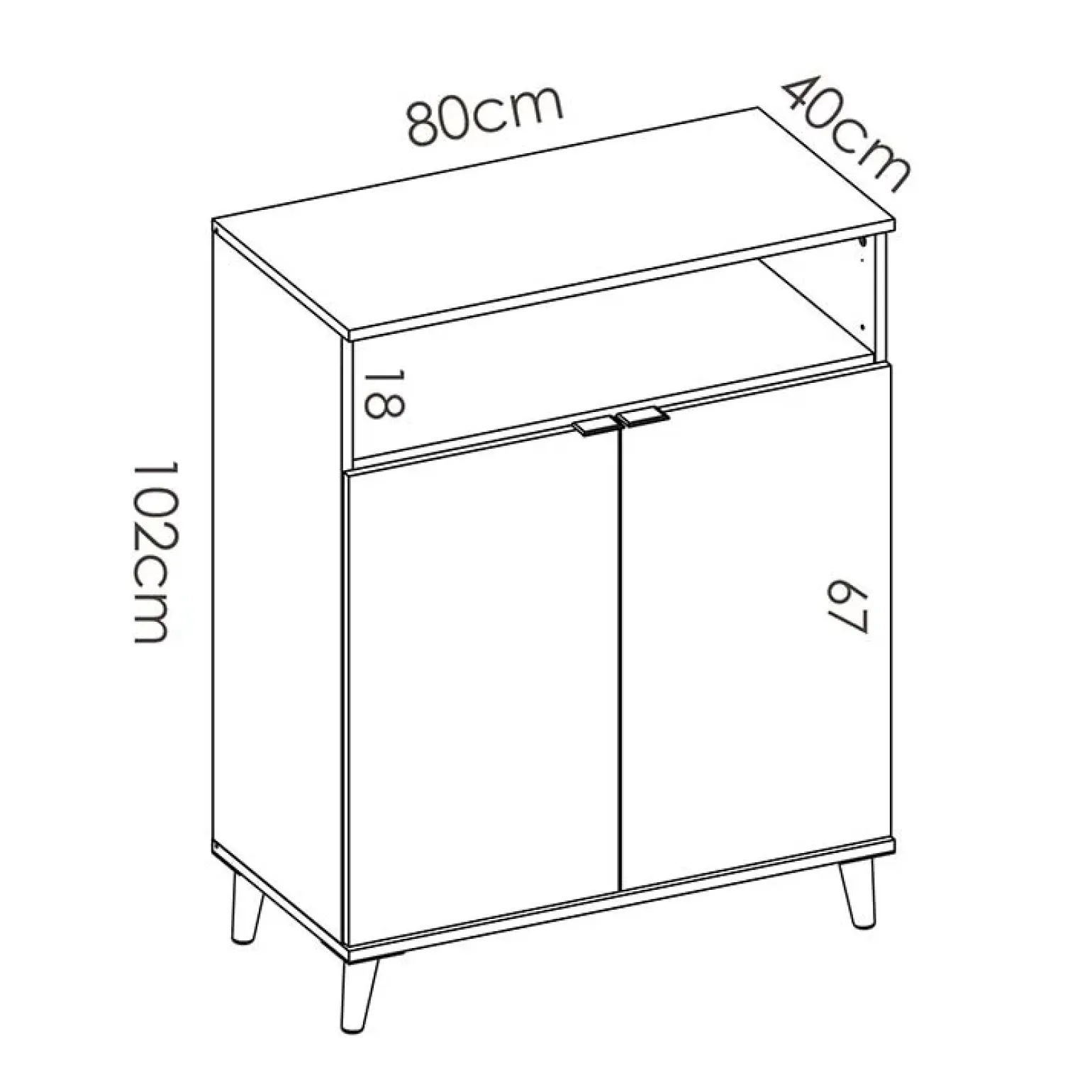 Mobile cucina 80x102h cm 2 ante bianco opaco rovere naturale Penny
