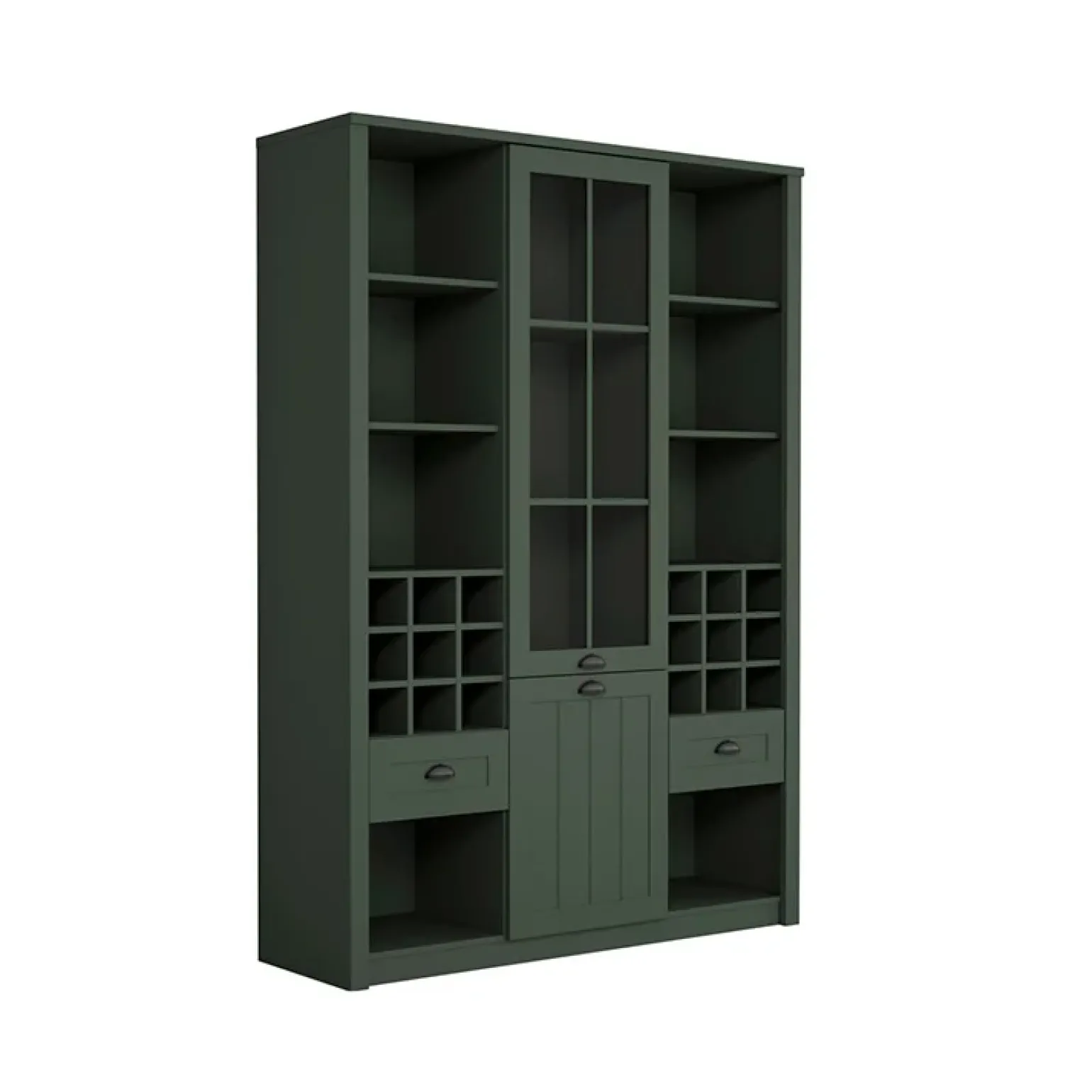 Mobile cucina 140x198h cm contenitore con portabottiglie verde Provenza