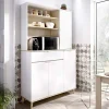 Mobile da cucina 120x191h cm 4 ante 1 cassetto bianco rovere Penny