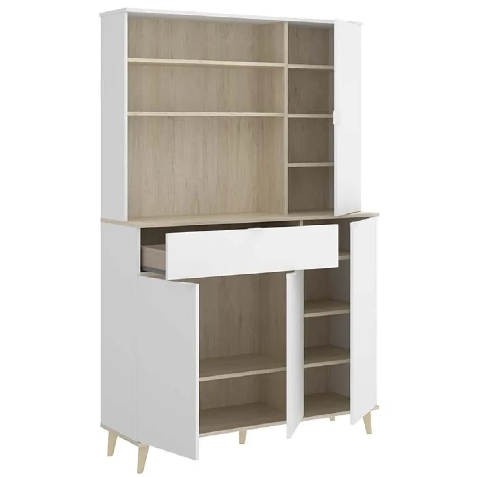 Mobile da cucina 120x191h cm 4 ante 1 cassetto bianco rovere Penny