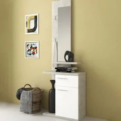 Mobile ingresso 61x186h cm bianco cemento Jimmy Gihome®