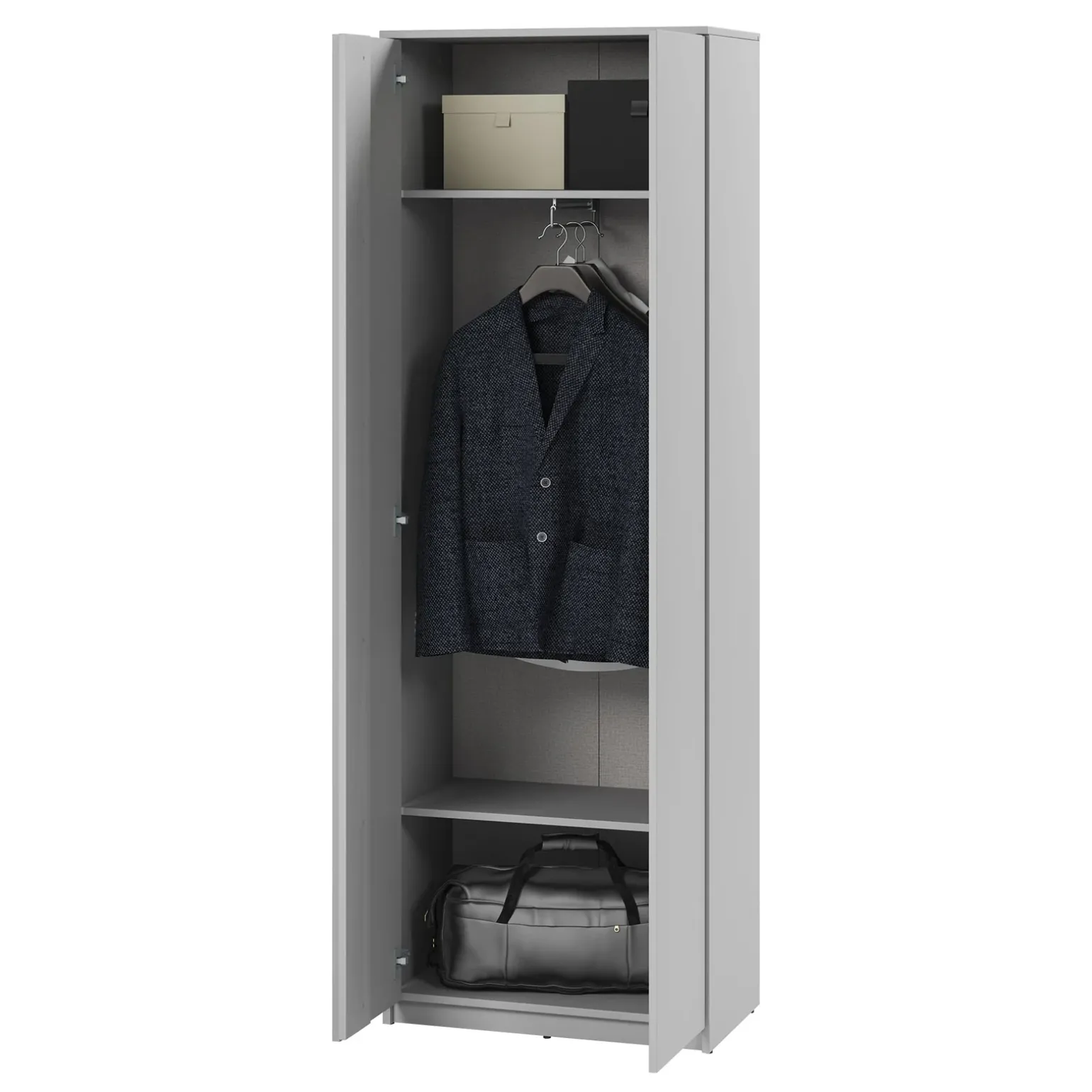 Mobile ingresso 300x200h cm con specchio appendiabiti armadio grigio Accent