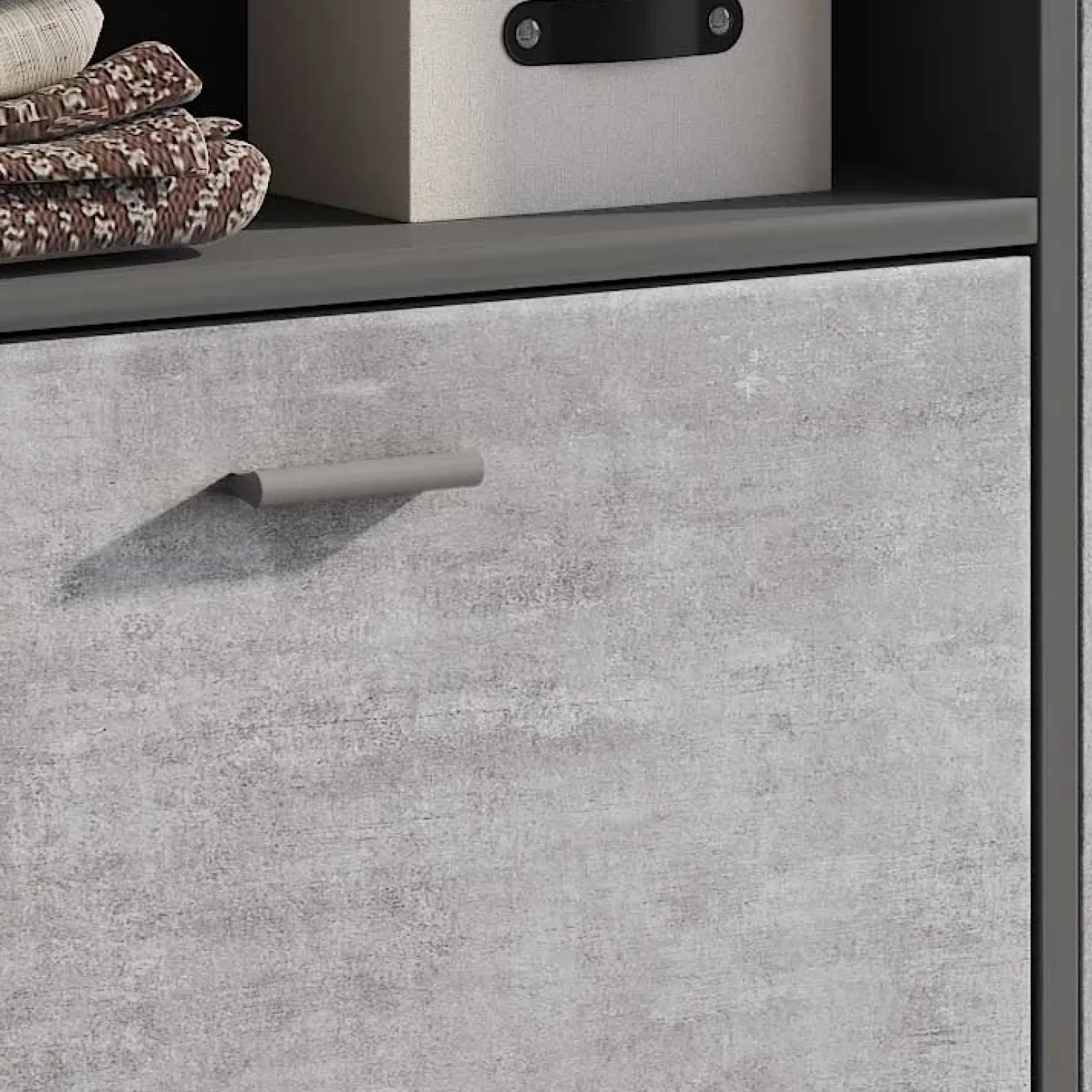 Mobile ingresso 92x94h cm con scarpiera grafite cemento Mars
