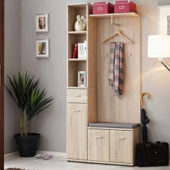 Mobile ingresso 90x203h cm con attaccapanni rovere sonoma Arizona Gihome®