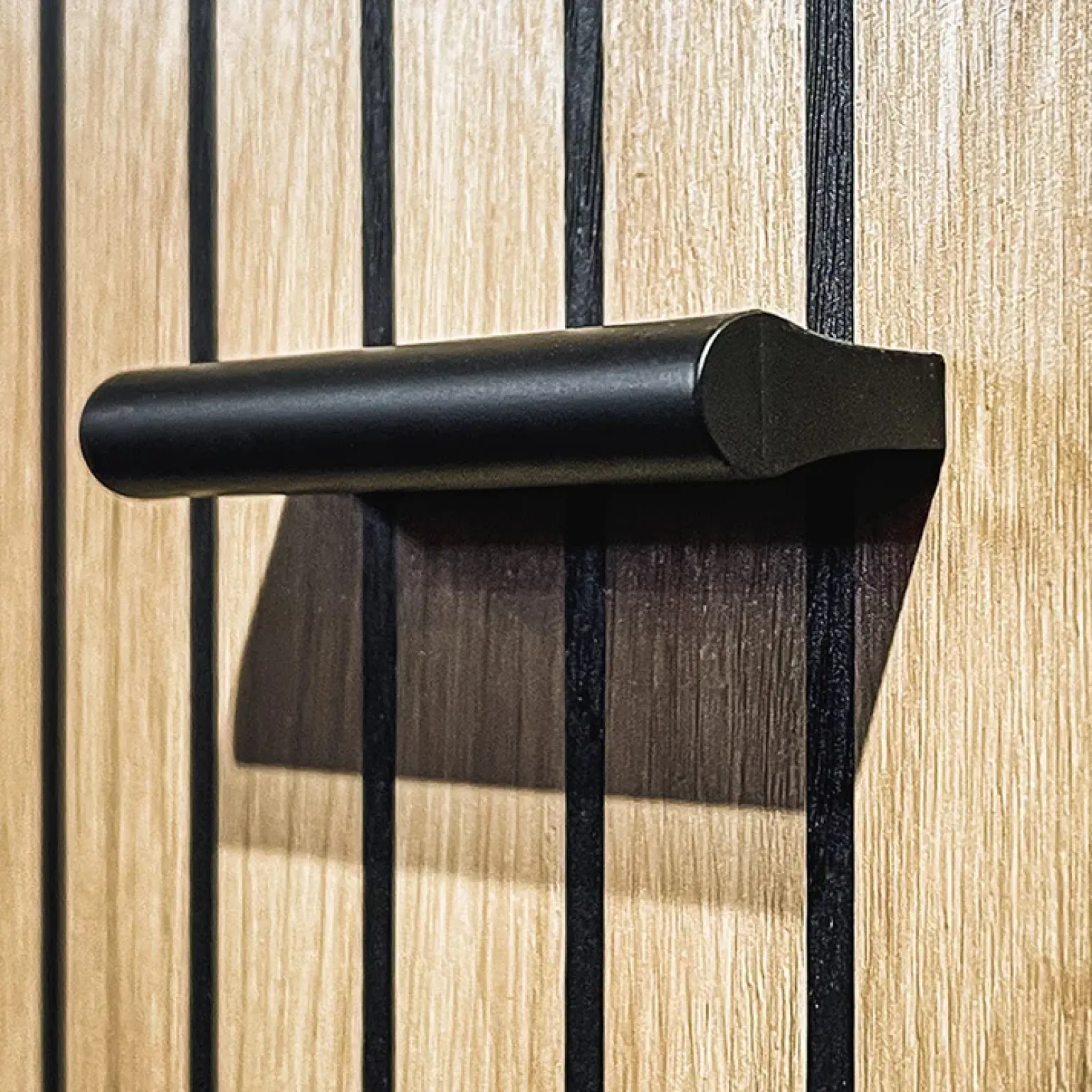 Mobile ingresso 180x203h cm con specchio moderno rovere antracite stampa a righe New York Gihome®