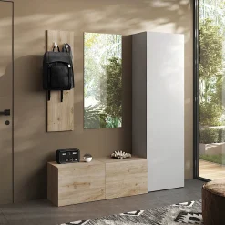 Mobile ingresso 165x186h cm grigio chiaro rovere chiaro Sunset 112