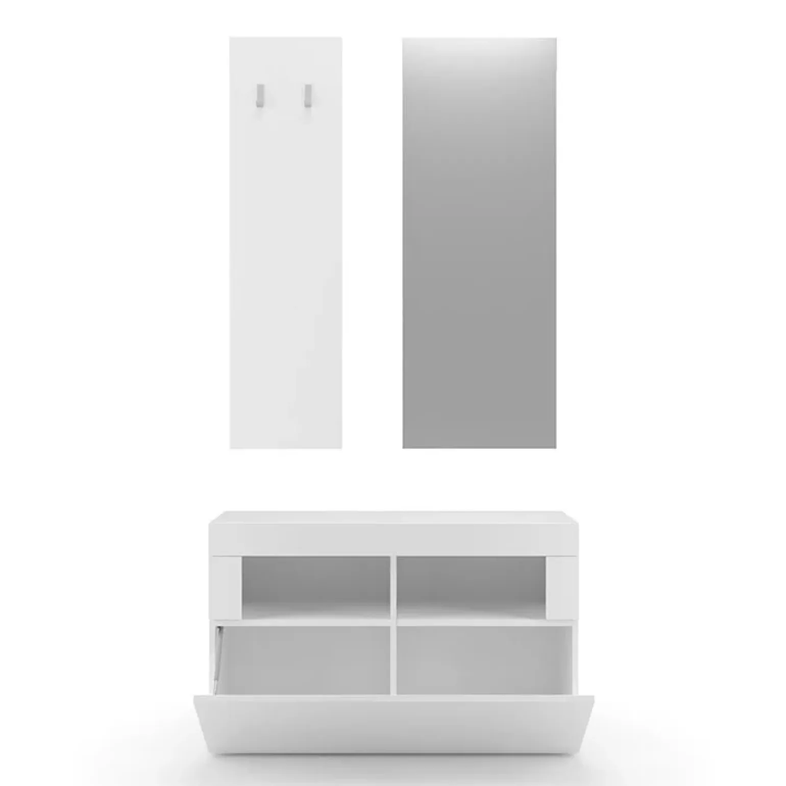 Mobile ingresso 91x174h cm moderno bianco lucido Eternity