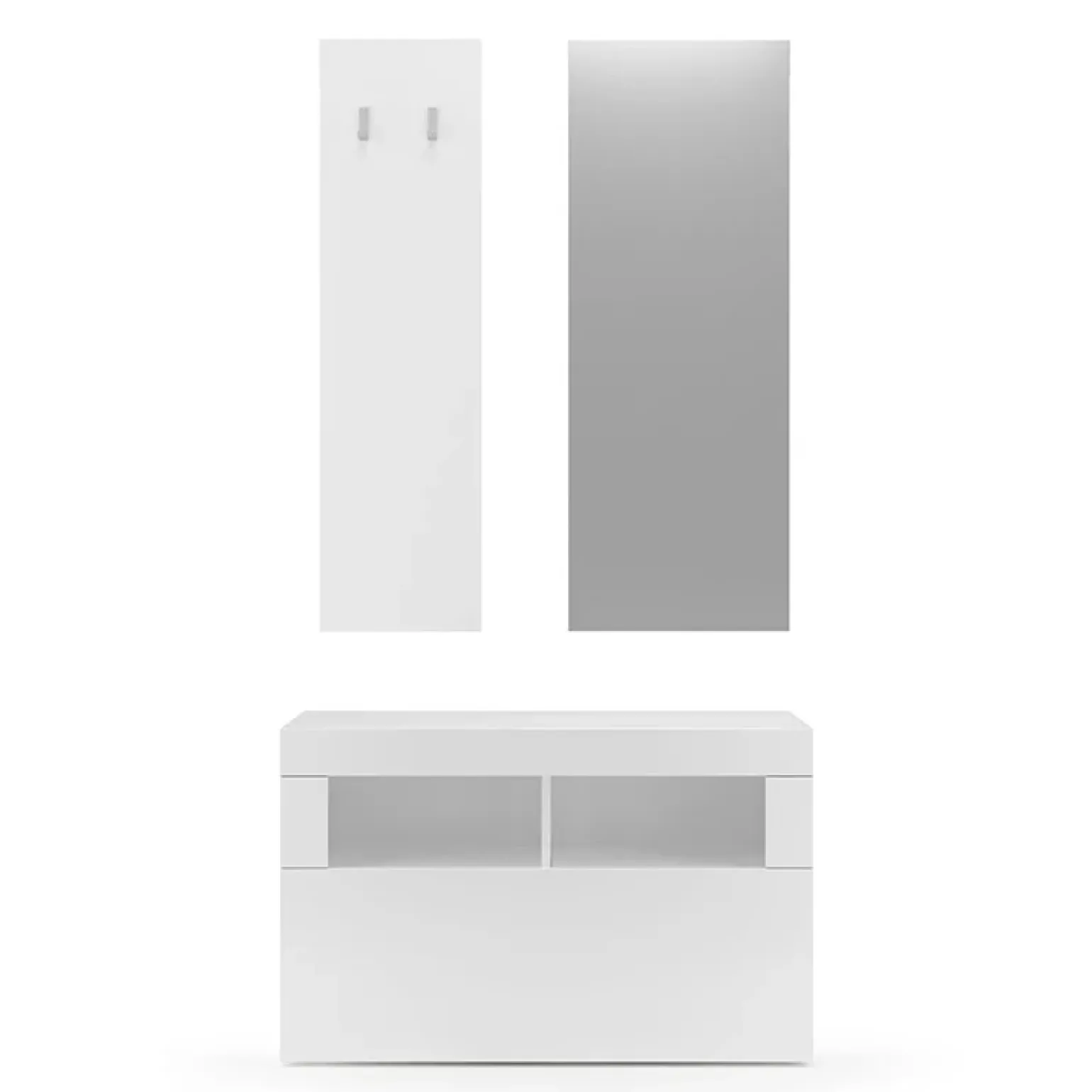 Mobile ingresso 91x174h cm moderno bianco lucido Eternity