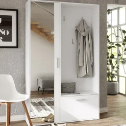 Mobile ingresso 120x196h cm reversibile con specchio bianco Elios