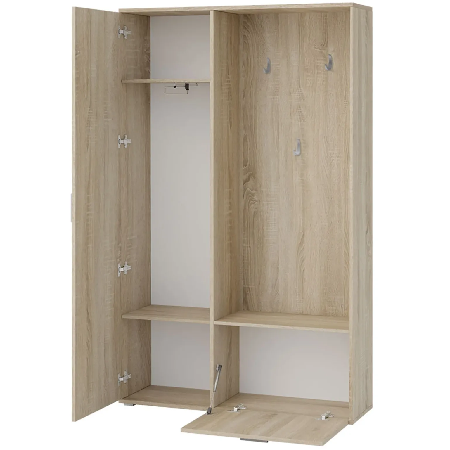 Mobile ingresso 120x196h cm reversibile con specchio bianco Elios
