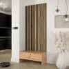 Mobile ingresso 85x206h cm rovere rustico nero Welly
