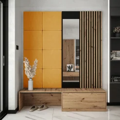 Mobile ingresso 172x205h cm rovere rustico giallo Welly 3