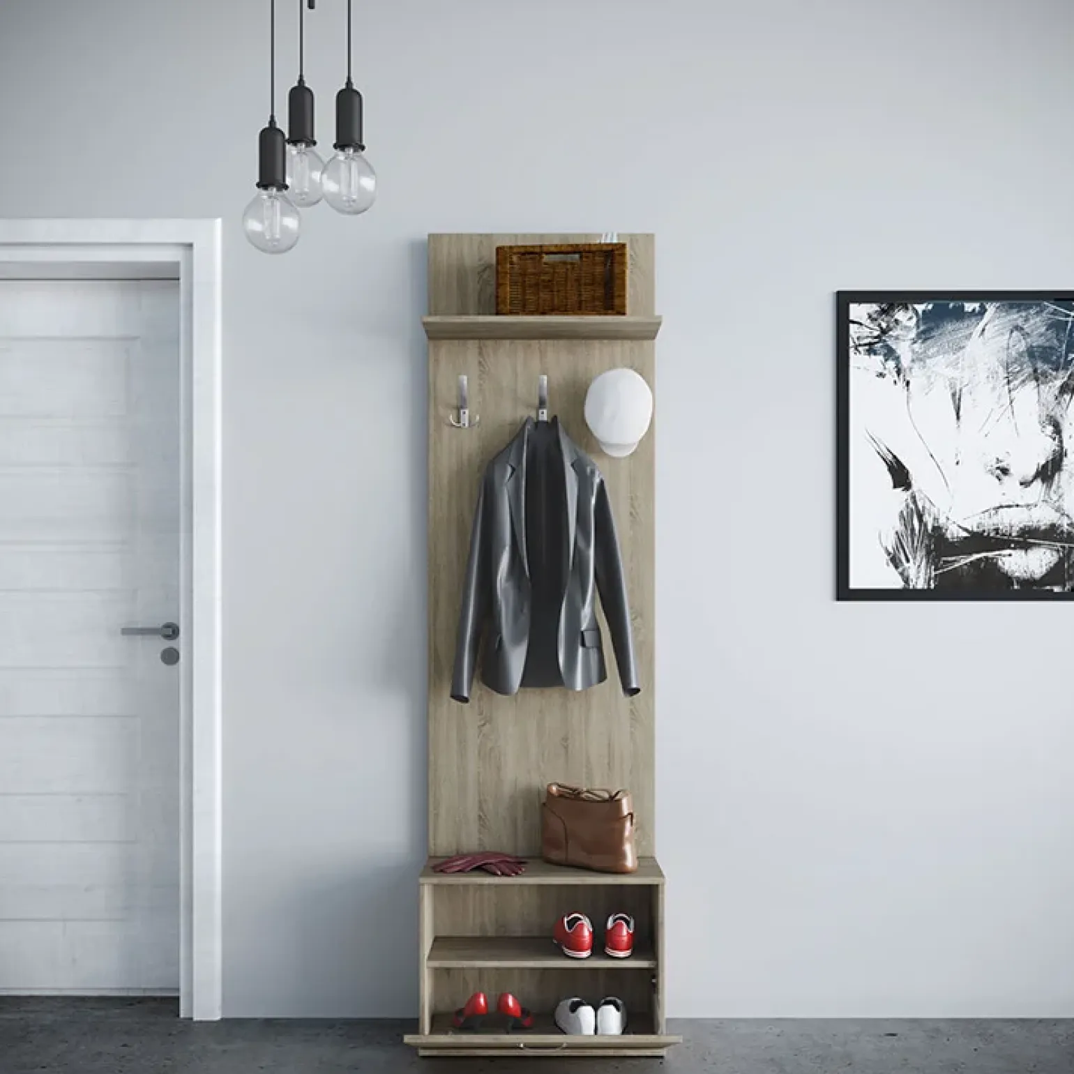 Mobile ingresso 60x190h cm rovere sonoma scuro London