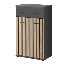 Mobile multiuso basso ingresso 60x96h cm rovere antracite San Francisco, New York, California Gihome®