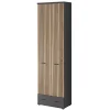 Mobile multiuso ingresso 60x203h cm 2 ante rovere antracite New York-California Gihome®