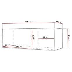 Mobile porta TV sospeso 100x34h cm 1 anta bianco Kiruna