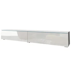 Mobile porta TV sospeso 180x30h cm design bianco lucido 2 ante Silvia