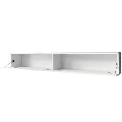 Mobile porta TV sospeso 180x30h cm con LED design bianco lucido Silvia