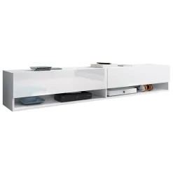Mobile porta TV sospeso 180x30h cm 2 ante bianco lucido Gregoria
