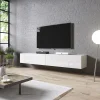 Mobile porta TV sospeso 200x30h cm 2 ante bianco lucido Southampton