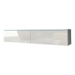 Mobile porta TV sospeso 140x30h cm soggiorno bianco lucido Silvia