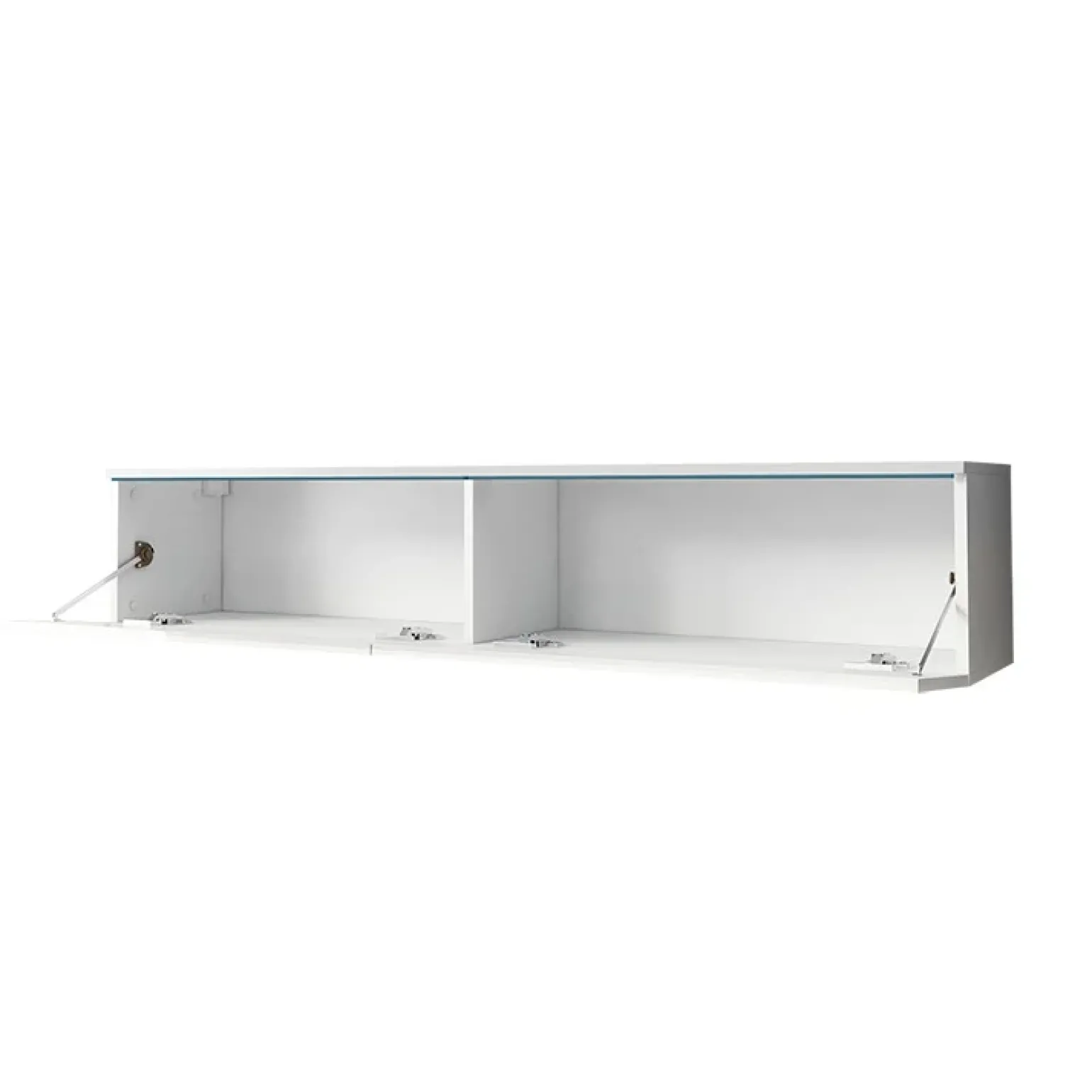 Mobile porta TV sospeso 140x30h cm soggiorno bianco lucido Silvia