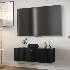 Mobile porta TV sospeso 100x34h cm 1 anta nero Kiruna